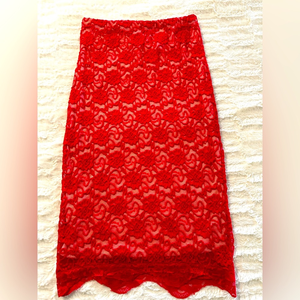 Lace sheer skirt